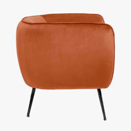 Lucca Tobacco Velvet and Metal Armchair - thumbnail 4