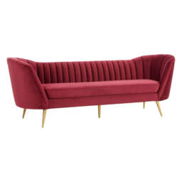 Binky 3 Seat Wine Velvet Sofa - thumbnail 1
