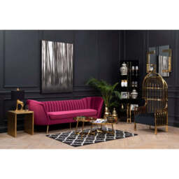 Binky 3 Seat Wine Velvet Sofa - thumbnail 4