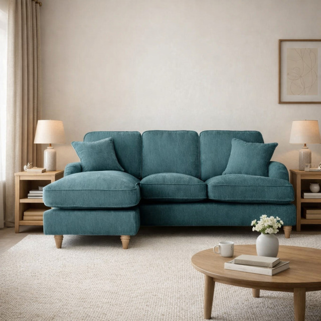 Left Hand Chaise Sofa Manhattan Emerald The Great Sofa Company - Piper - Vienna - Arthur - Emeline - Swift - Morris - image 1