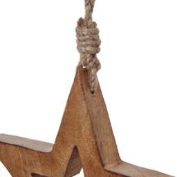 White Wash Collection Wooden Hanging Star Decoration - thumbnail 3
