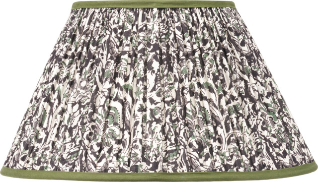 Ornella 40cm Green Floral Design Mushroom Pleat Empire Lamp Shade