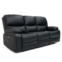Orla Electric Recliner Sofa Black 3 Seater - thumbnail 2