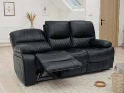 Orla Electric Recliner Sofa Black 3 Seater - thumbnail 4