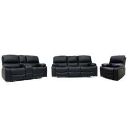 Orla Electric Recliner Sofa Black 3 Seater - thumbnail 5
