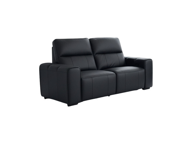 Bellagio Genuine Leather Electric Recliner Sofa Black 2 Seater - image 1