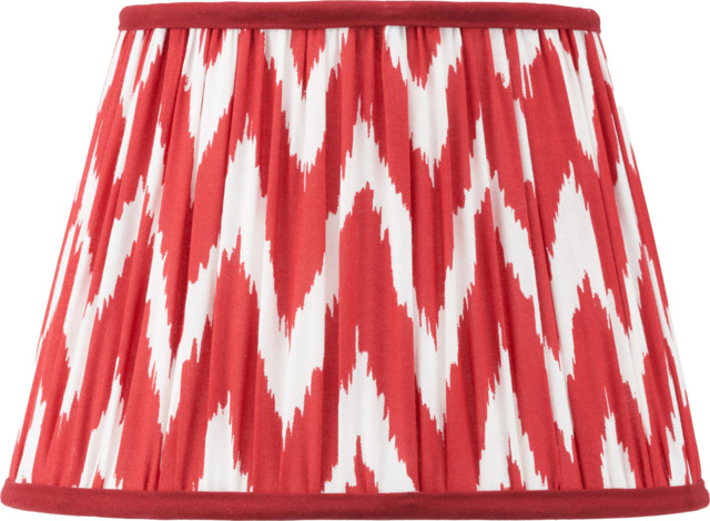 Kamilah 30cm Red Chevron Patterned Mushroom Pleat Tapered Lamp Shade