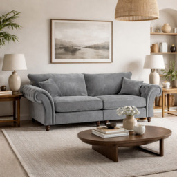 Windsor Fullback Sofa Grey 4 Seater - thumbnail 1