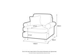 Armchair Manhattan Apricot The Great Sofa Company - Victoria - Bromfield - Lola - Alfie - Mari - Longfellow - Duresta Style - thumbnail 3