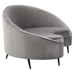 Hasina Three Seat Grey Velvet Sofa - thumbnail 6