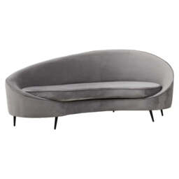Hasina Three Seat Grey Velvet Sofa - thumbnail 2