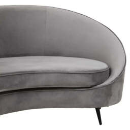 Hasina Three Seat Grey Velvet Sofa - thumbnail 4
