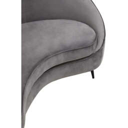 Hasina Three Seat Grey Velvet Sofa - thumbnail 5