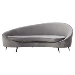 Hasina Three Seat Grey Velvet Sofa - thumbnail 3