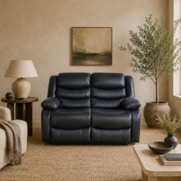 Conrad Manual Recliner Sofa Black 2 Seater - thumbnail 1