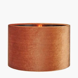 Bow 25cm Tobacco Velvet Cylinder Lampshade - thumbnail 2