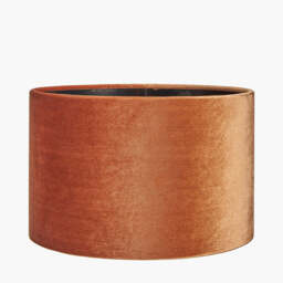 Bow 25cm Tobacco Velvet Cylinder Lampshade - thumbnail 1