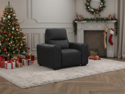 Bellagio Genuine Leather Electric Recliner Sofa Black Armchair - thumbnail 2