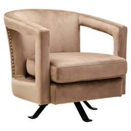 Hestia Mink Velvet Swivel Chair - thumbnail 1