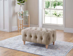 Model 25 - Footstool Velvet Putty - thumbnail 2