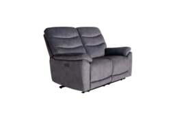 Toledo Steel Grey  Lay-Z-Boy Style Fabric Power Recliner 2 Seater Sofa - thumbnail 1