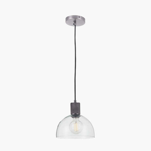 Kingston Clear Glass with Antique Bronze Fitting Elec Pendant - image 1
