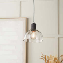 Kingston Clear Glass with Antique Bronze Fitting Elec Pendant - thumbnail 2