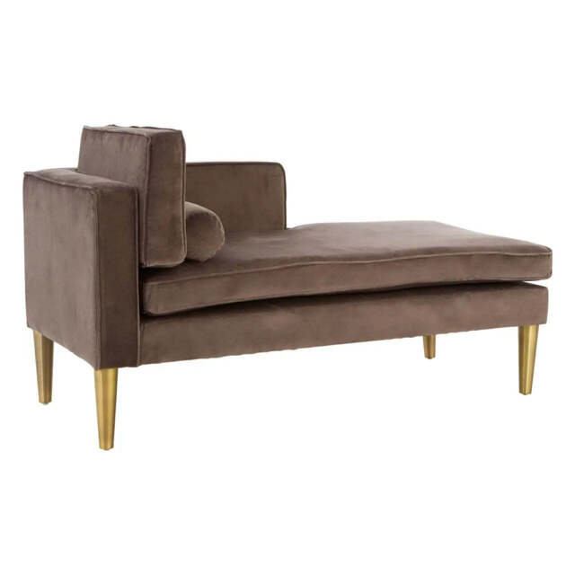 Louxor Grey Velvet Arm Chaise Longue - image 1