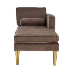 Louxor Grey Velvet Arm Chaise Longue - thumbnail 2