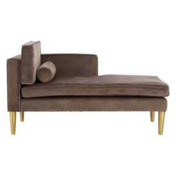 Louxor Grey Velvet Arm Chaise Longue - thumbnail 3