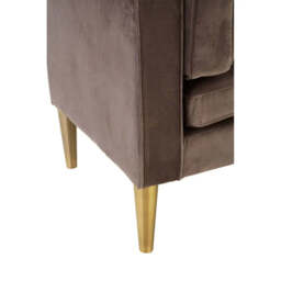 Louxor Grey Velvet Arm Chaise Longue - thumbnail 4
