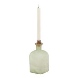 Smoked Sage and Aged Brass Large Candle Holder Vase - thumbnail 1