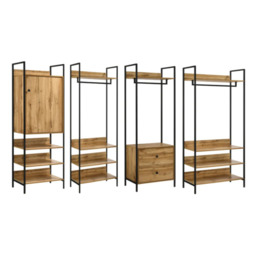 4 Piece Bedroom Furniture Set Open Wardrobes - thumbnail 1