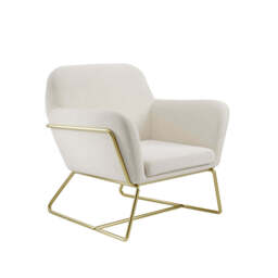 CHARLES ARMCHAIR CREAM VELVET / BRUSHED GOLD - thumbnail 1