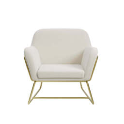 CHARLES ARMCHAIR CREAM VELVET / BRUSHED GOLD - thumbnail 4