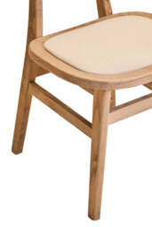 Cebu Beige Fabric and Grey Wash Elm Wood Dining Chair - thumbnail 5