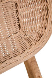 Cebu Beige Fabric and Grey Wash Elm Wood Dining Chair - thumbnail 4