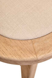 Cebu Beige Fabric and Grey Wash Elm Wood Dining Chair - thumbnail 3