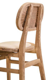 Cebu Beige Fabric and Grey Wash Elm Wood Dining Chair - thumbnail 2