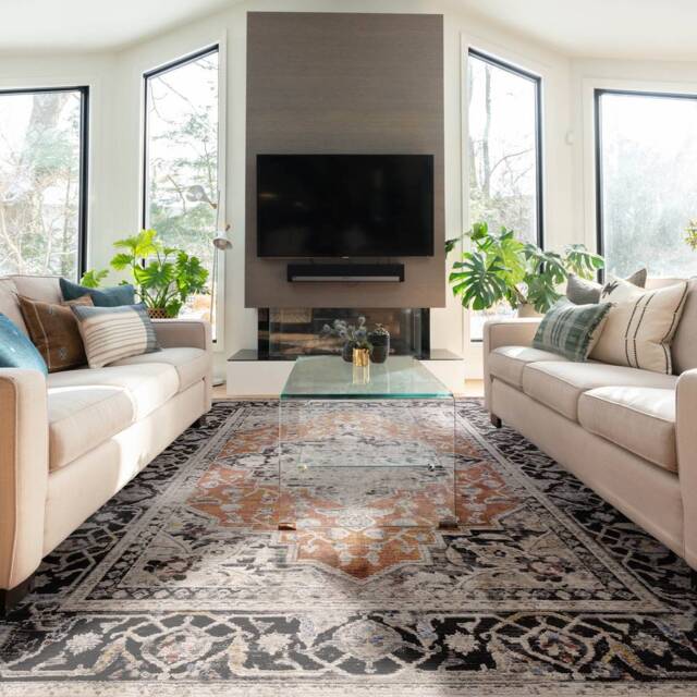 Sovereign 120x166cm Terracotta Medallion Rug - image 1