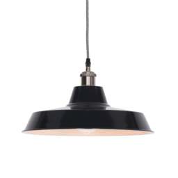 Factory Style Royal Blue Enamel Painted 36cm Pendant Light - thumbnail 1