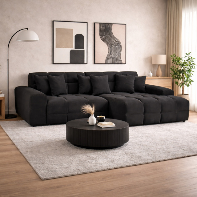 Jacob Sofa Black Right Hand Facing Corner - image 1