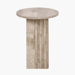 Elkton Concrete Effect Wood Veneer Groove Detail Side Table - thumbnail 2