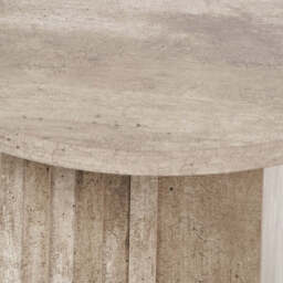 Elkton Concrete Effect Wood Veneer Groove Detail Side Table - thumbnail 4