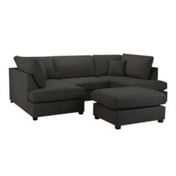 Carnaby Sofa Black U Shape Corner Morgan - Malvern - Somerford - Calix - Euphoria - Plush Style - thumbnail 2