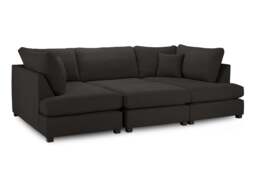 Carnaby Sofa Black U Shape Corner Morgan - Malvern - Somerford - Calix - Euphoria - Plush Style - thumbnail 6