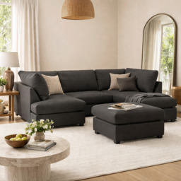 Carnaby Sofa Black U Shape Corner Morgan - Malvern - Somerford - Calix - Euphoria - Plush Style