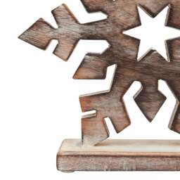 White Wash Collection Wooden Snowflake Decoration - thumbnail 3