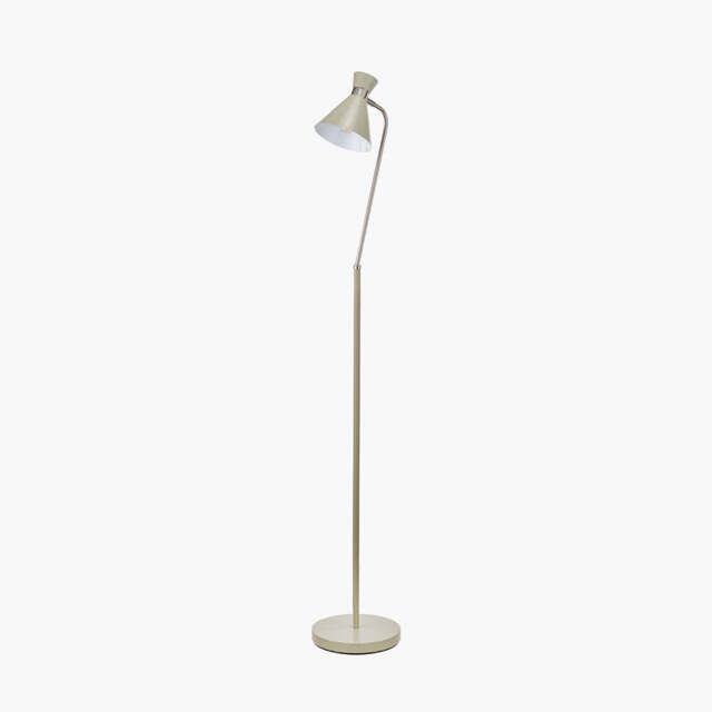 Benedict Sage and Brushed Silver Metal Floor Lamp - image 1
