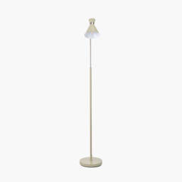 Benedict Sage and Brushed Silver Metal Floor Lamp - thumbnail 2